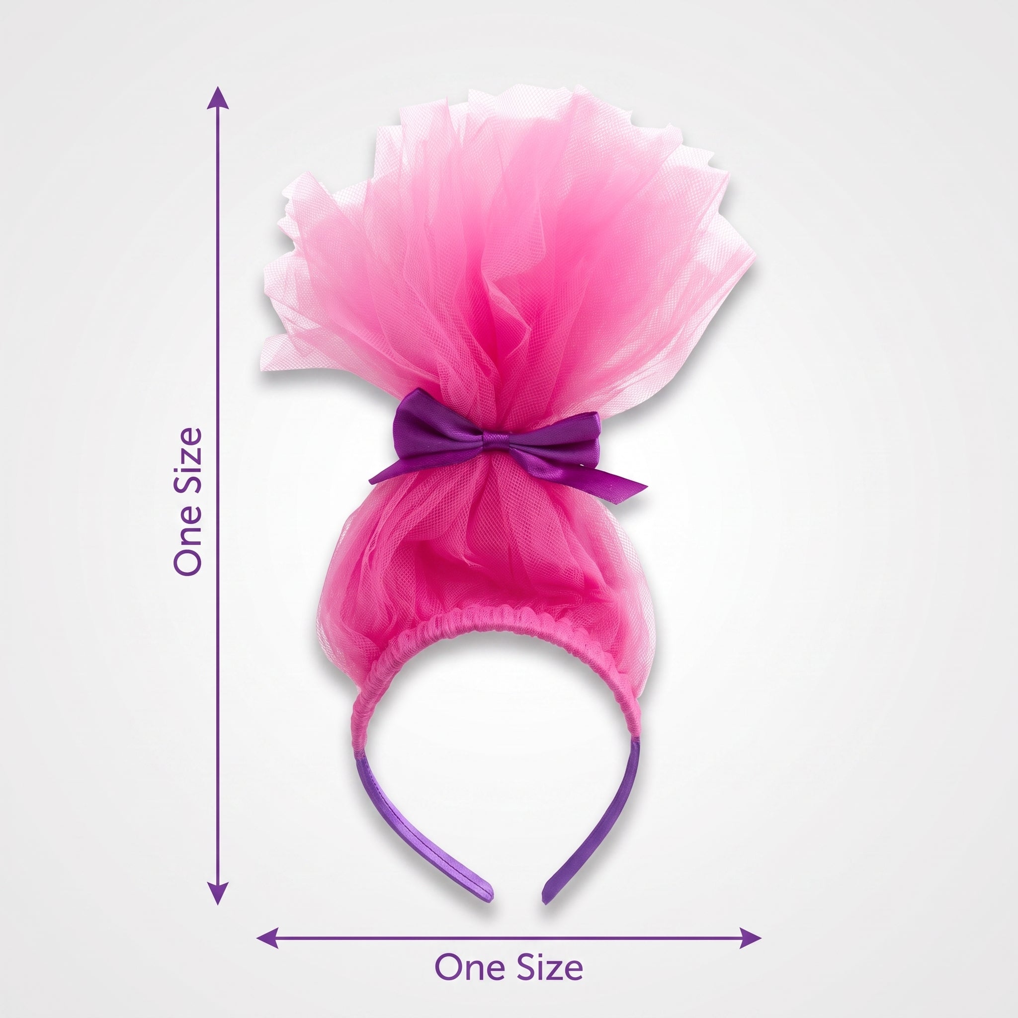Trolls Poppy Pink Tulle Headband - Deluxe Wearable Accessory