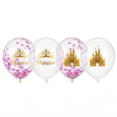 Disney Princess Confetti Latex Balloons - 12-Inch, 6-Pack