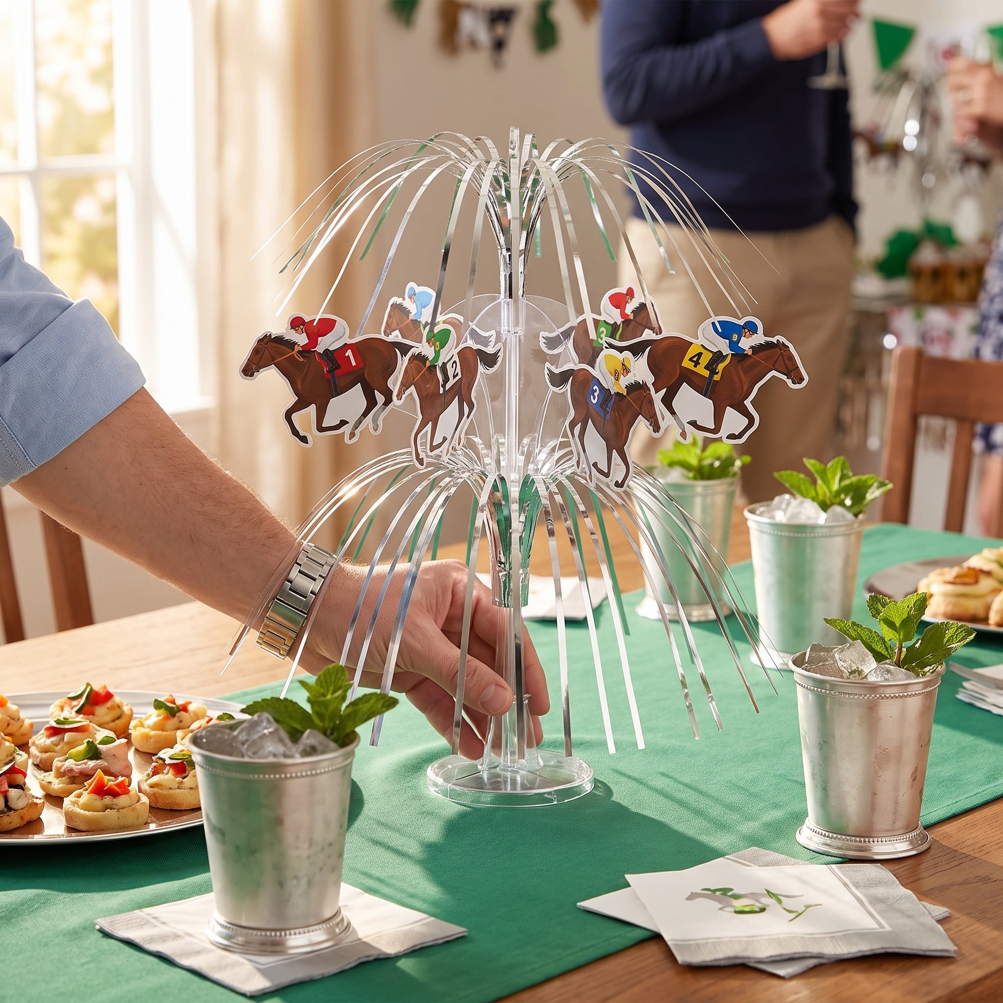 5x7in Cascading Horse Race Centerpiece for Derby Day
