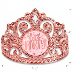 Blush Birthday "Let's Party" Tiara with Faux Gems