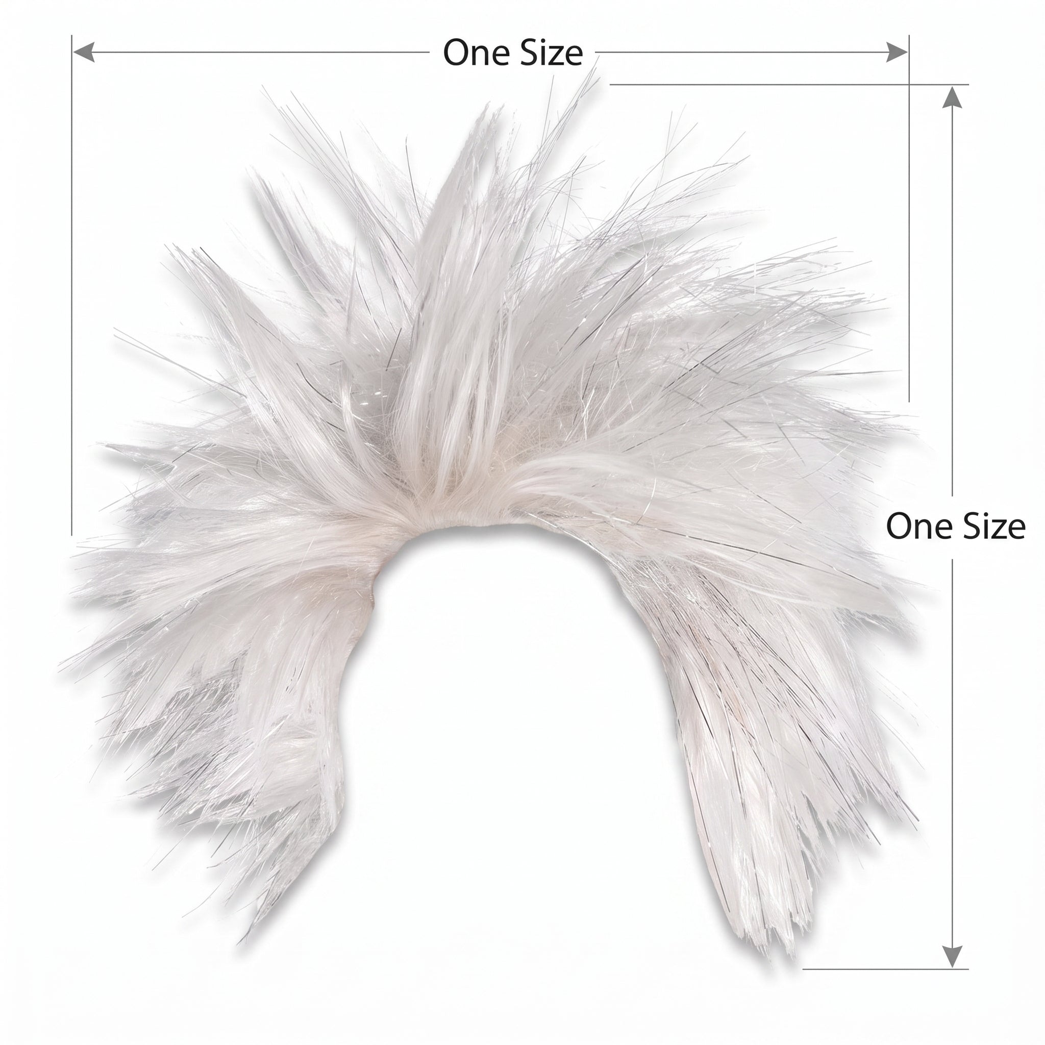 Silver Crazy Team Spirit Wig - One Size