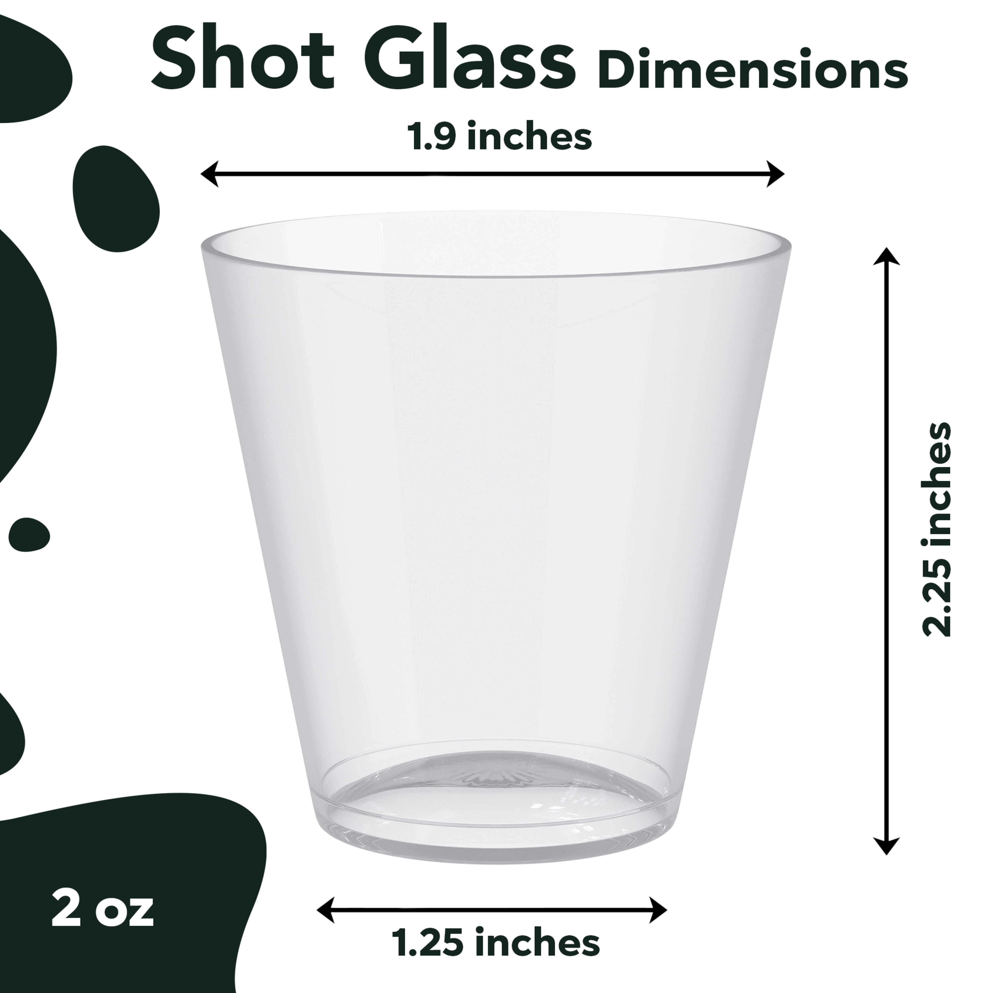 2 Oz. Clear Plastic Shot Glasses | 100 Count