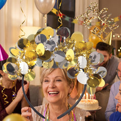 Golden Age Tinsel & Confetti Birthday Headband