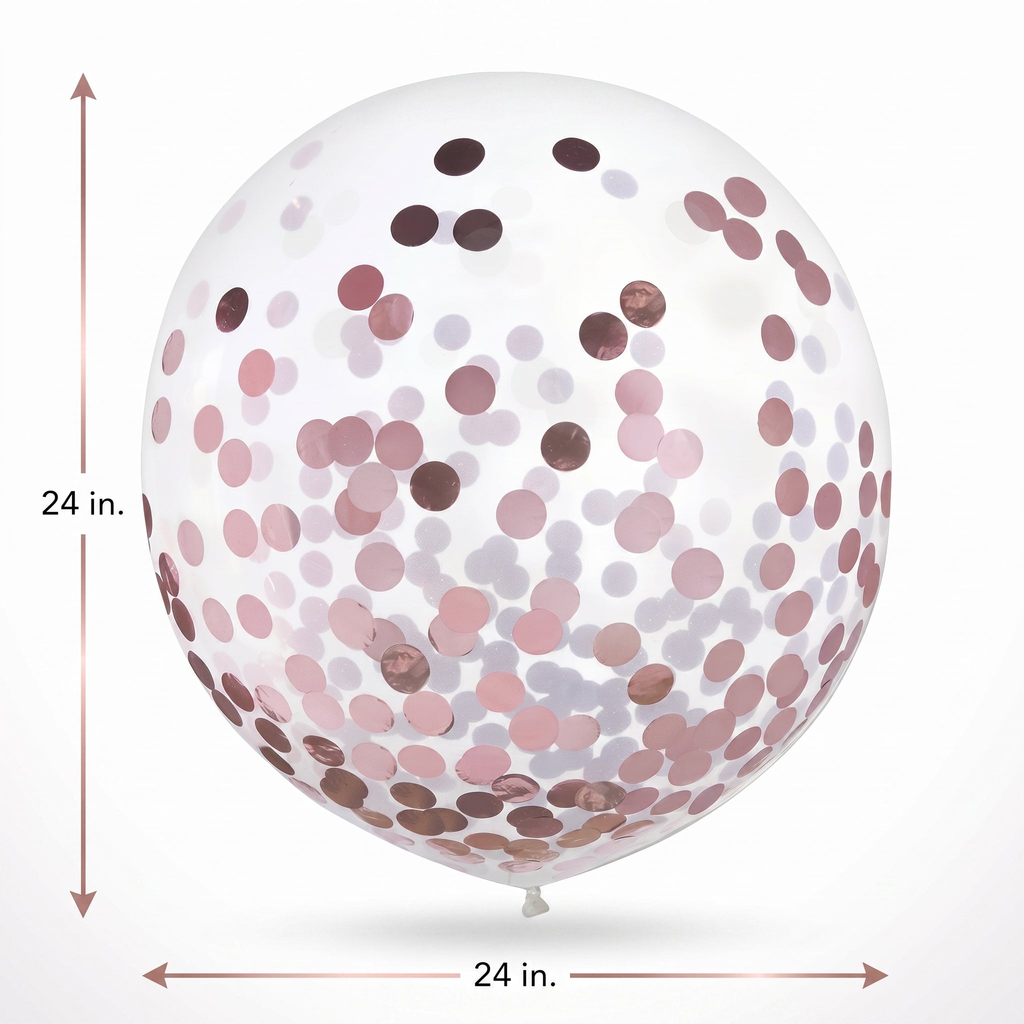 Rose Gold Confetti Latex Balloons, 24-Inch, 2-Pack