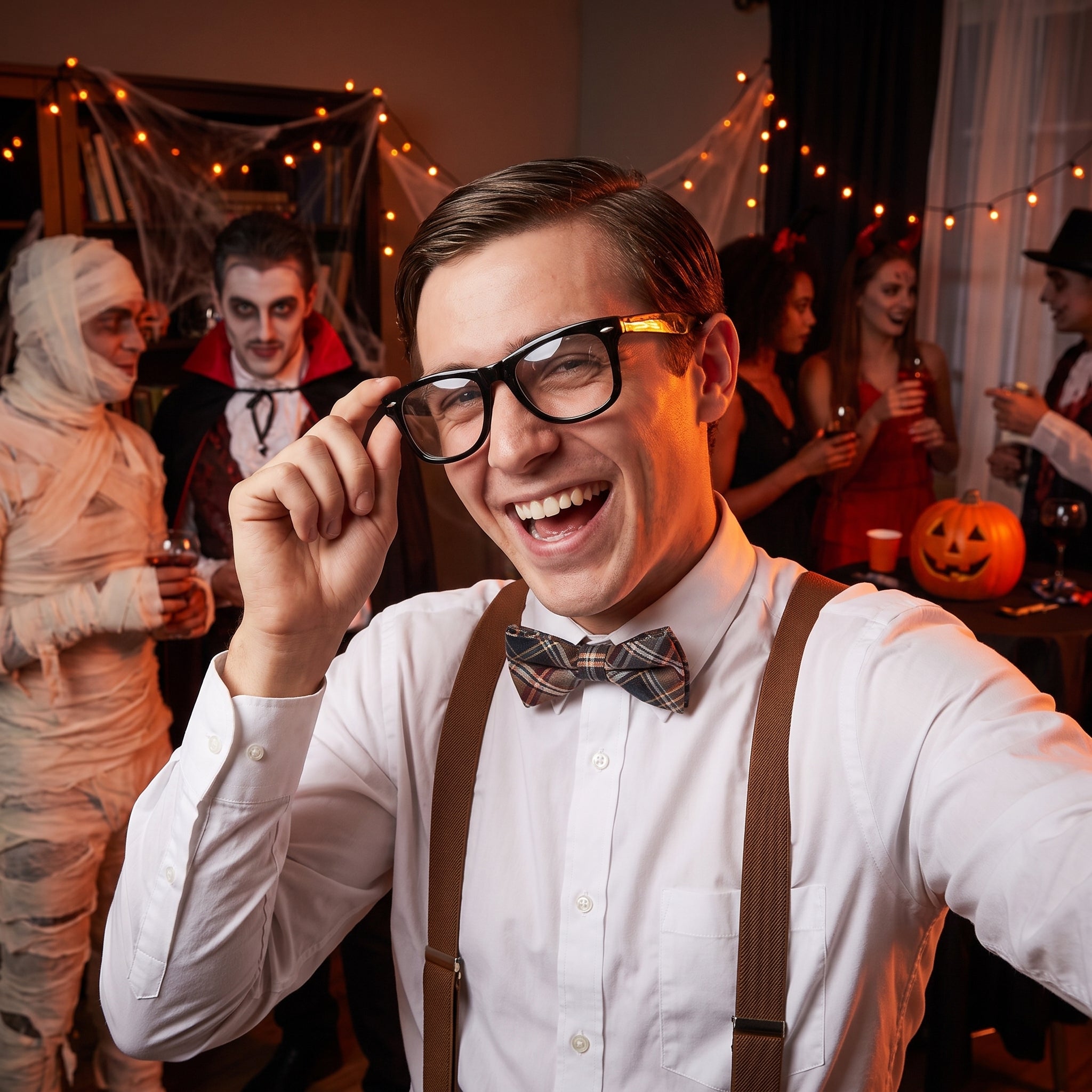 Classic Nerd Glasses - Black Costume Accessory