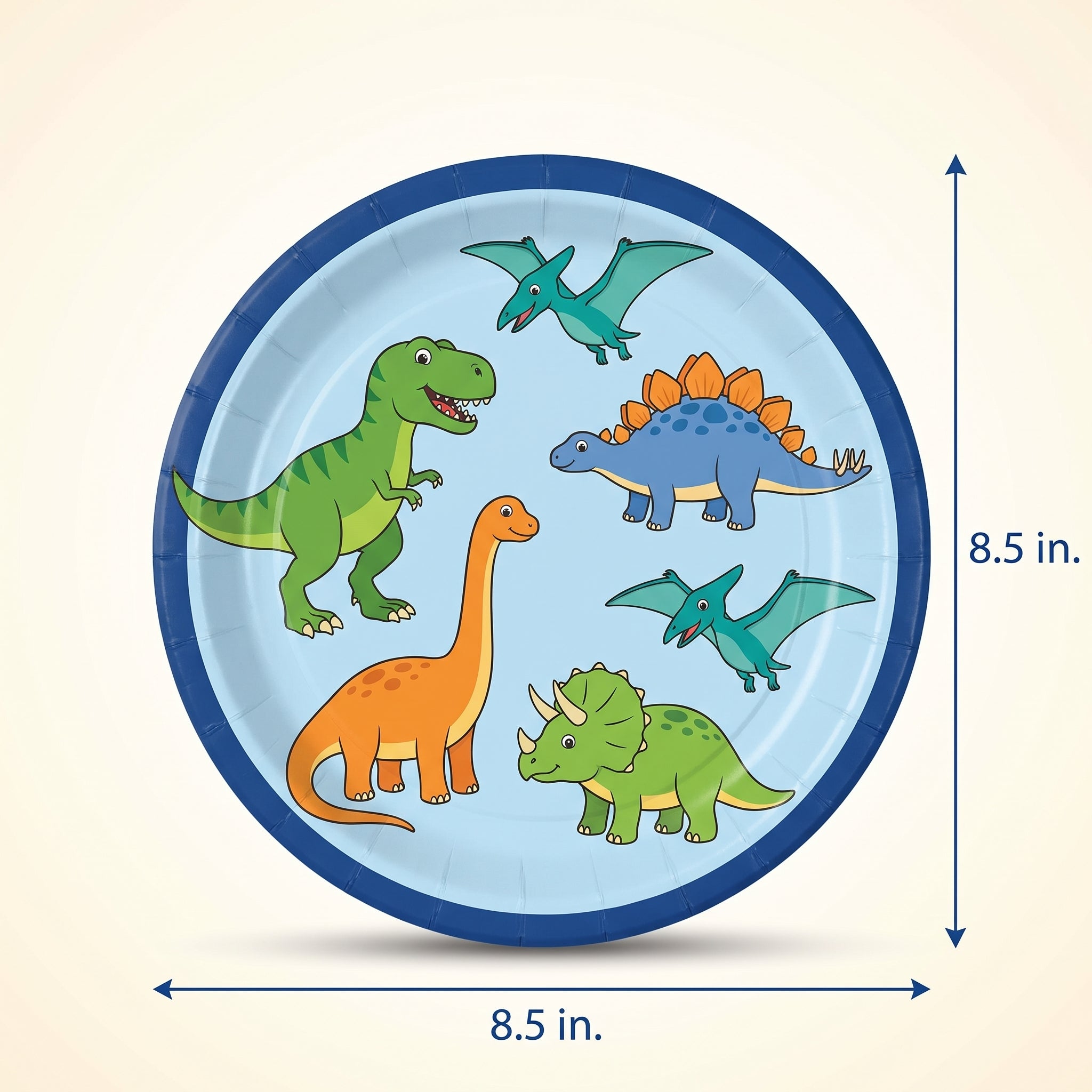 Dino Adventure 8.5" Round Paper Plates - 8 Count