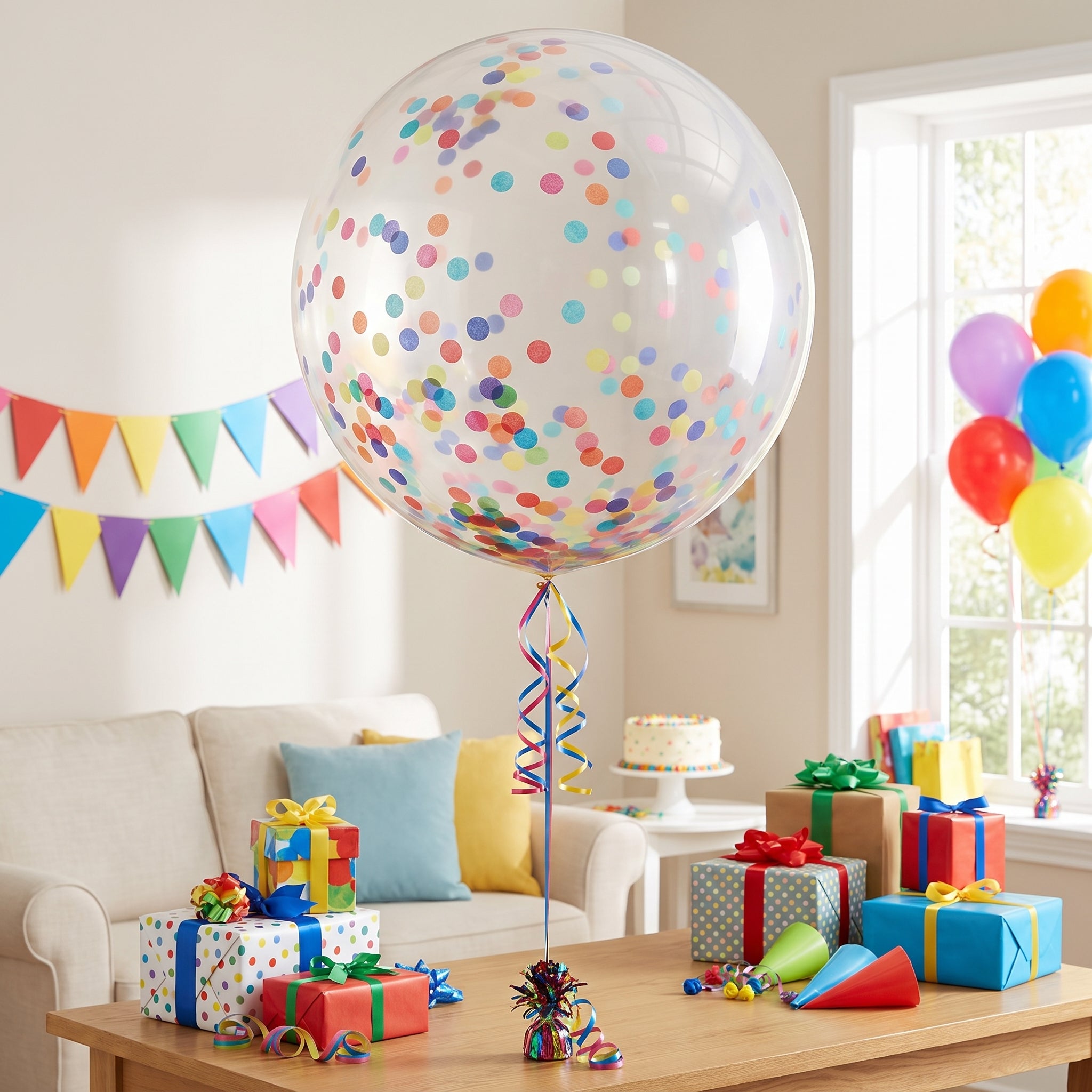 Confetti Multicolored Latex Balloons, 24-Inch, 2-Pack