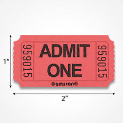 Blue "Admit One" Ticket Roll - 1000 Pairs