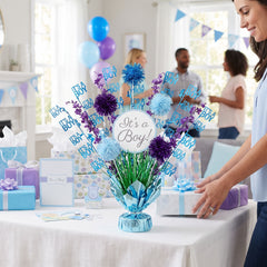 "It's a Boy" Tinsel Centerpiece Spray for Baby Showers
