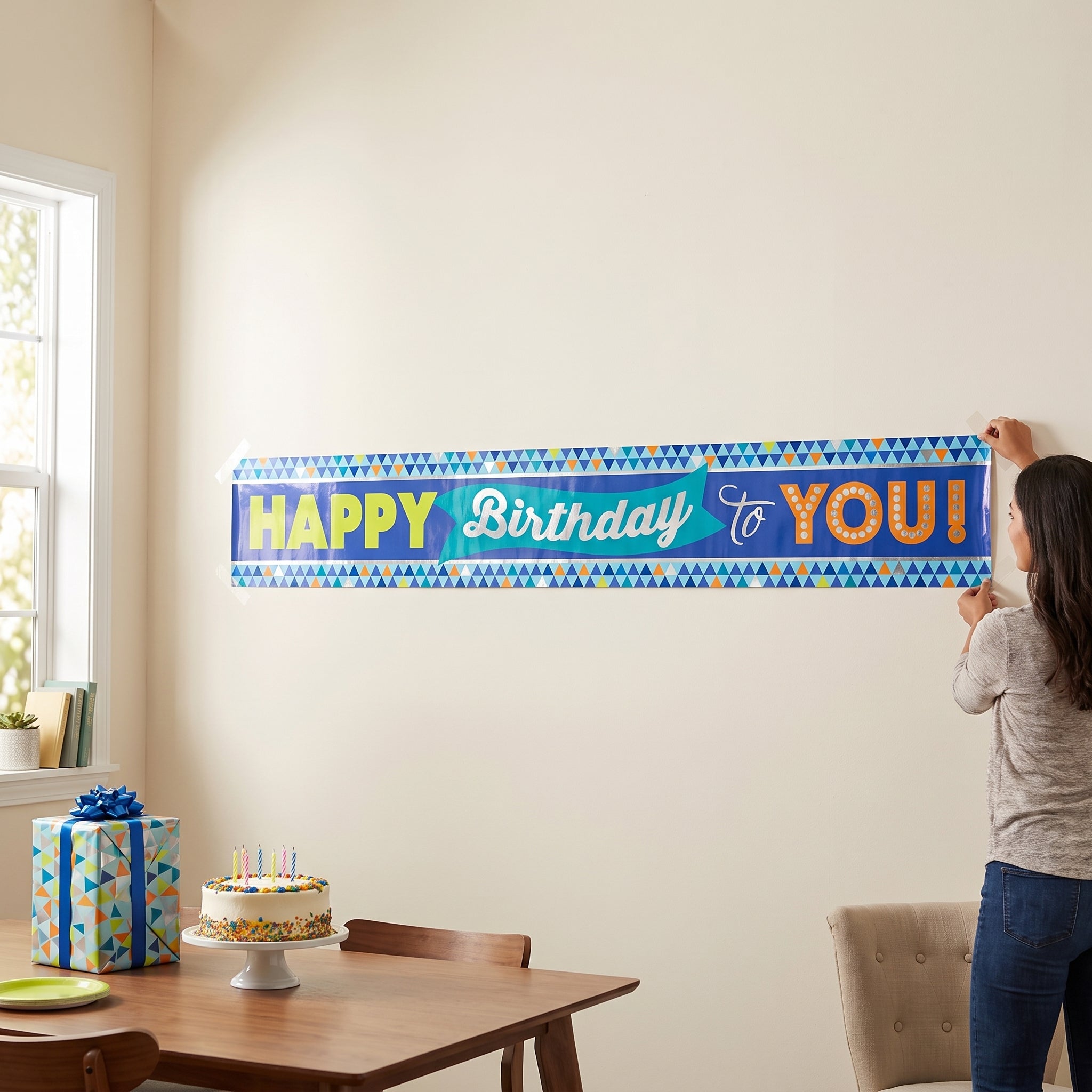 True Blue Happy Birthday Banner