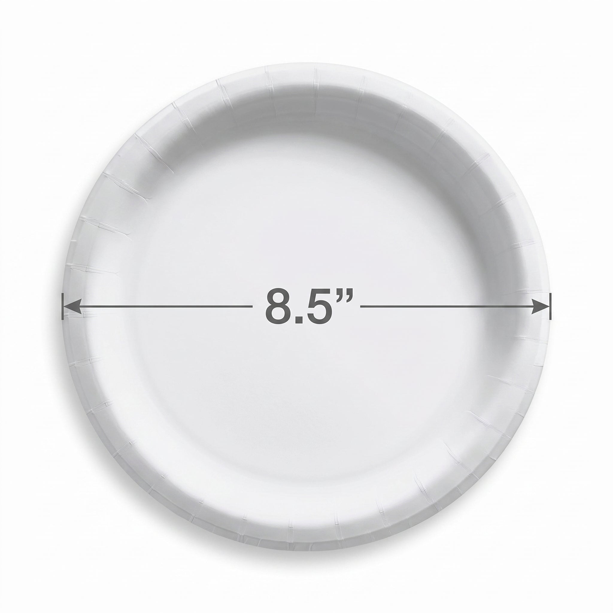 White 8.5" Round Paper Plates - 16 Count