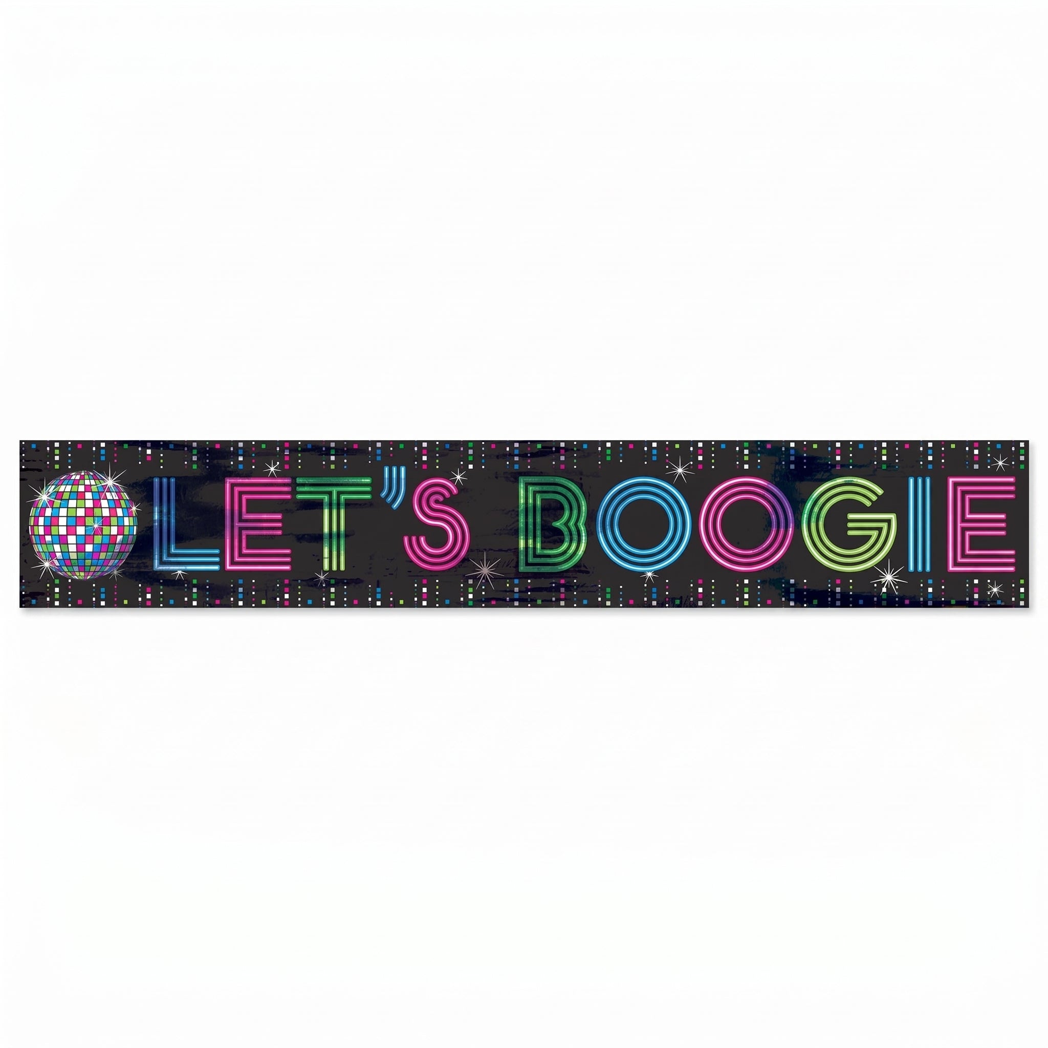 Let's Boogie Disco Fever Banner 25-ft