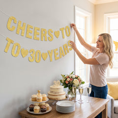Customizable Gold Glitter Letter Banner Kit for Weddings & Celebrations