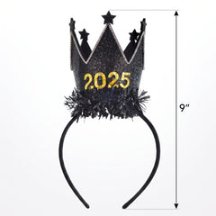 Sparkling 2025 New Year's Eve Crown Headband