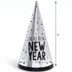 "Cheers To The New Year" Silver Party Cone Hat