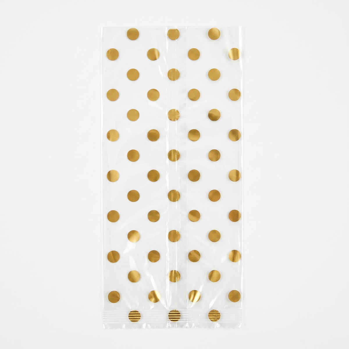 Gold Polka Dot Favor Bags with Bows - 12 Pack