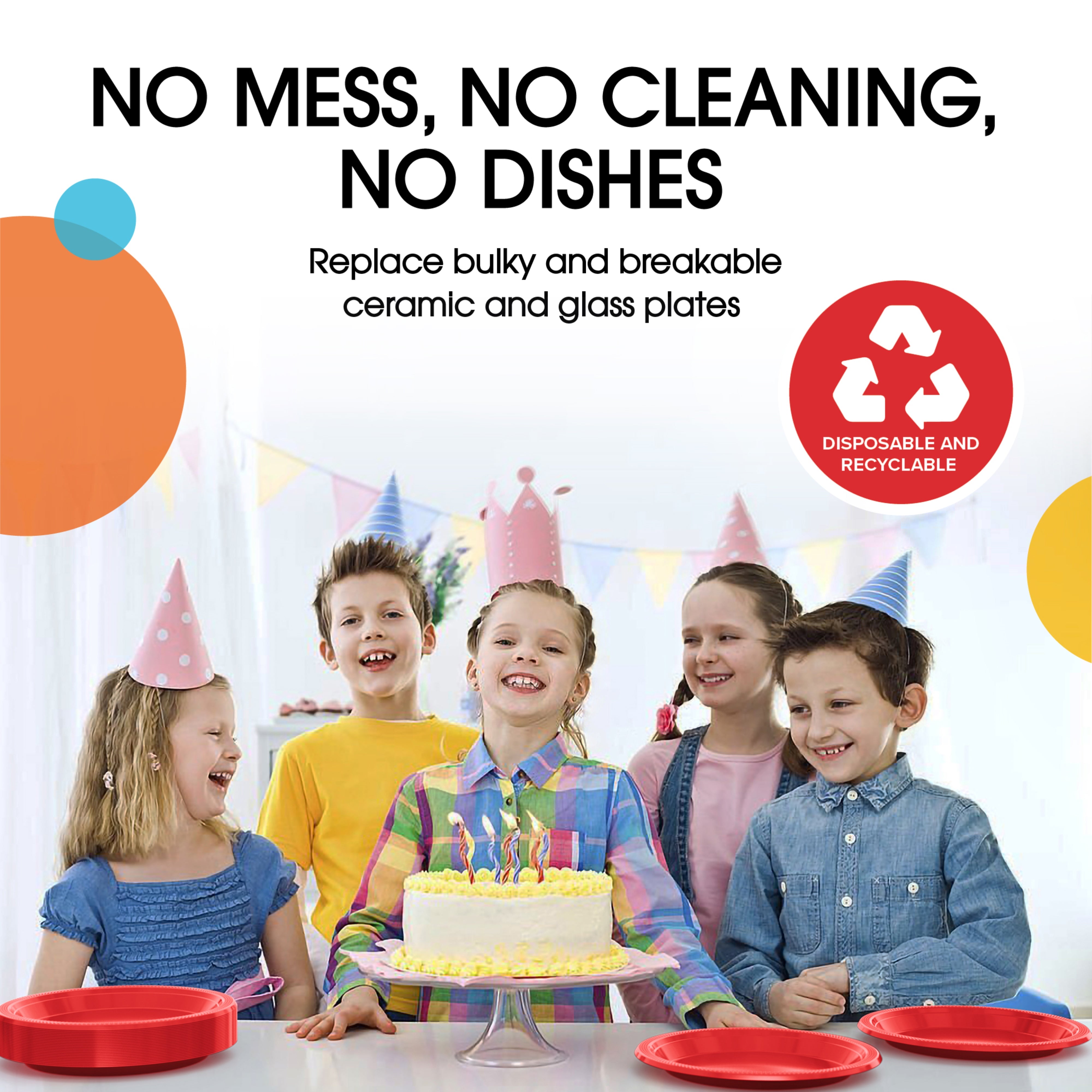 Little Gym - 7 In. Red Plastic Plates | 100 Count