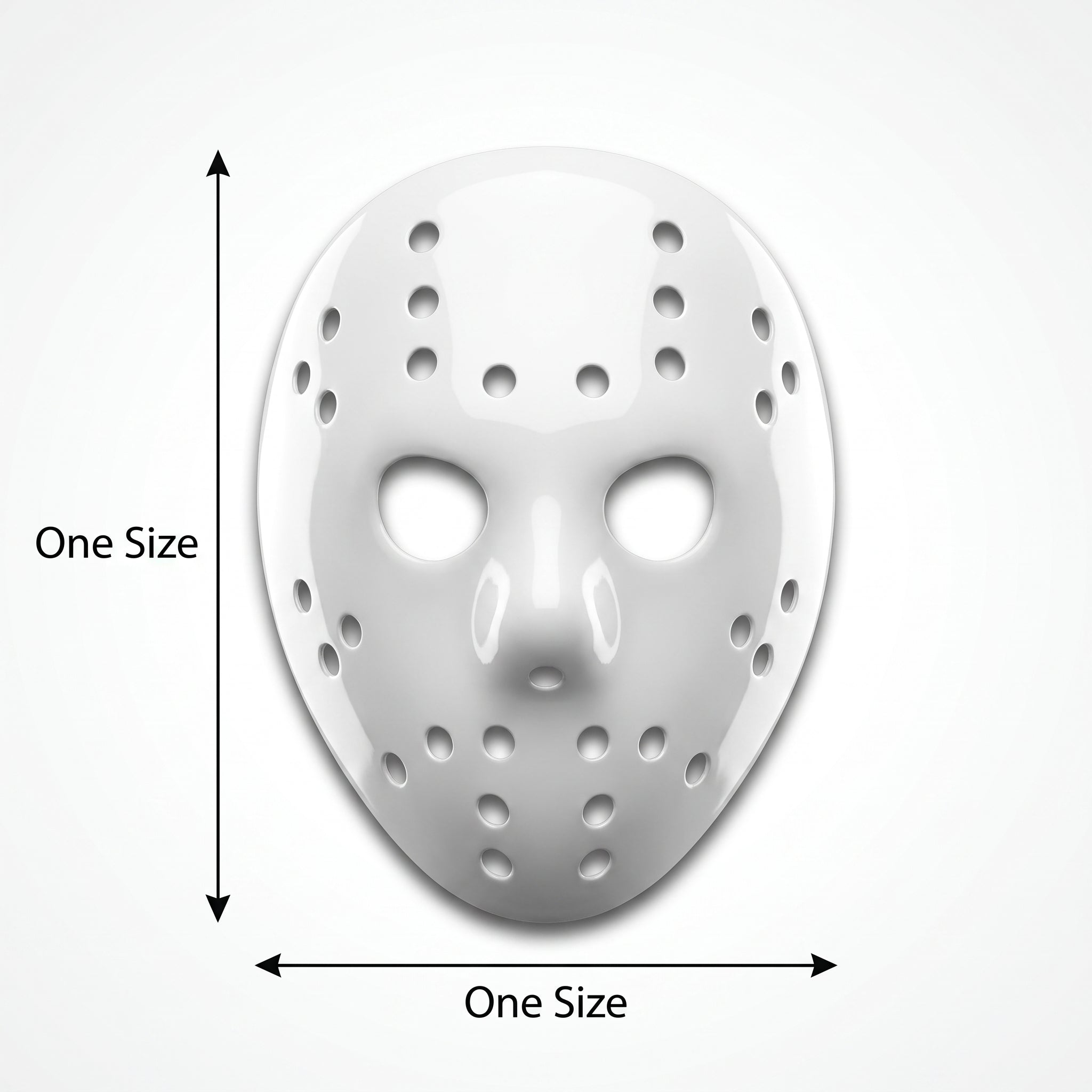 Hockey Horror Mask - White Plastic Costume Accessory