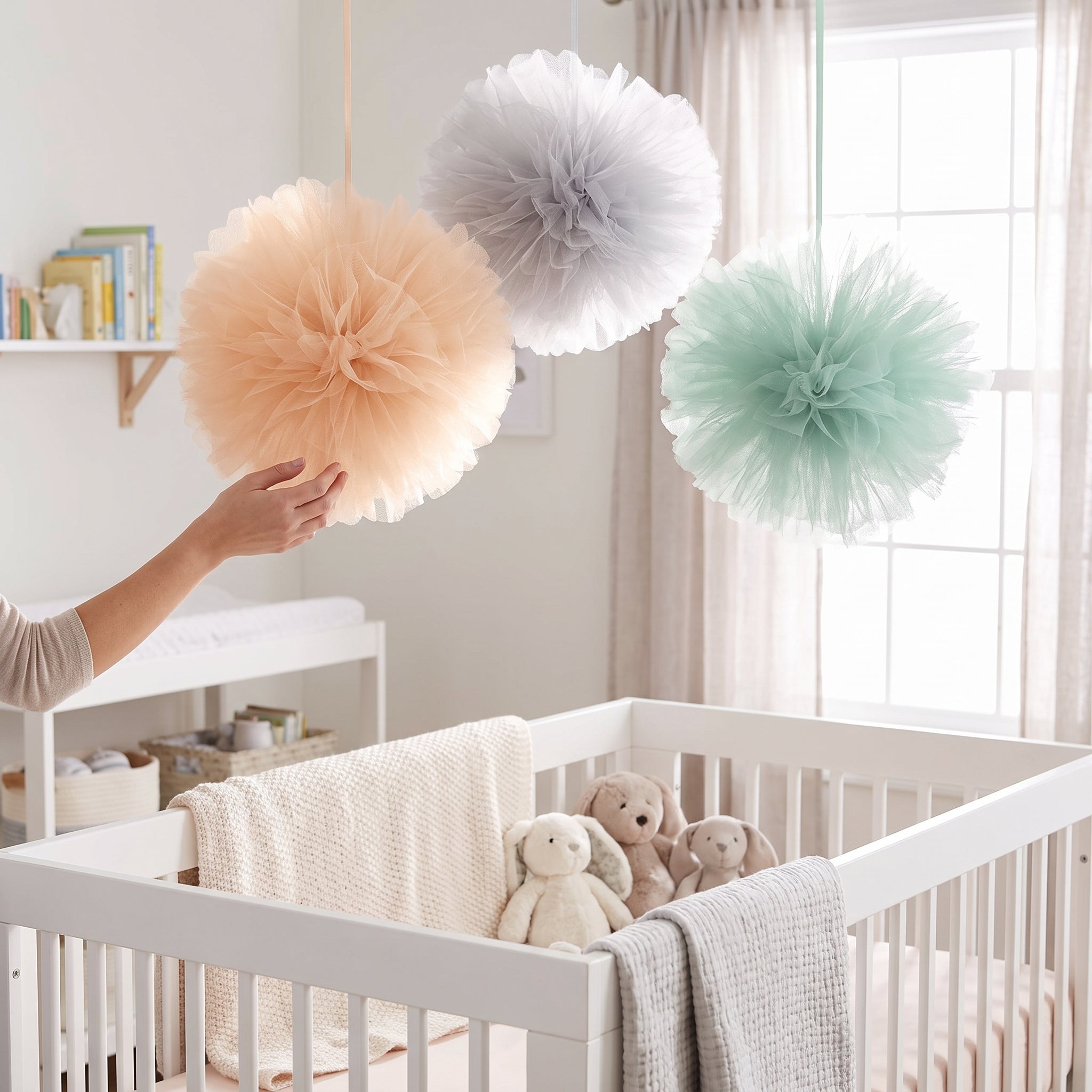 Soft Jungle Tulle Fluffy Decorations for Baby Shower - 3 Pack