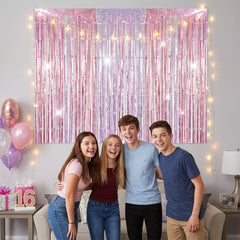 Iridescent Luminous Pastel Fringe Backdrop Kit