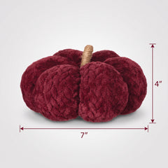 Cranberry Terry Herringbone Pumpkin Decoration - 7"
