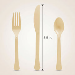 Gold Heavy-Duty Plastic Cutlery Set - 80 Count