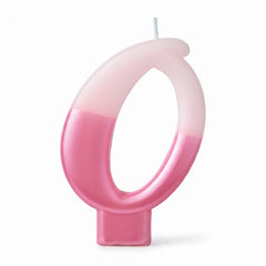 Metallic Pink Number "0" Birthday Candle, 3.2-Inch