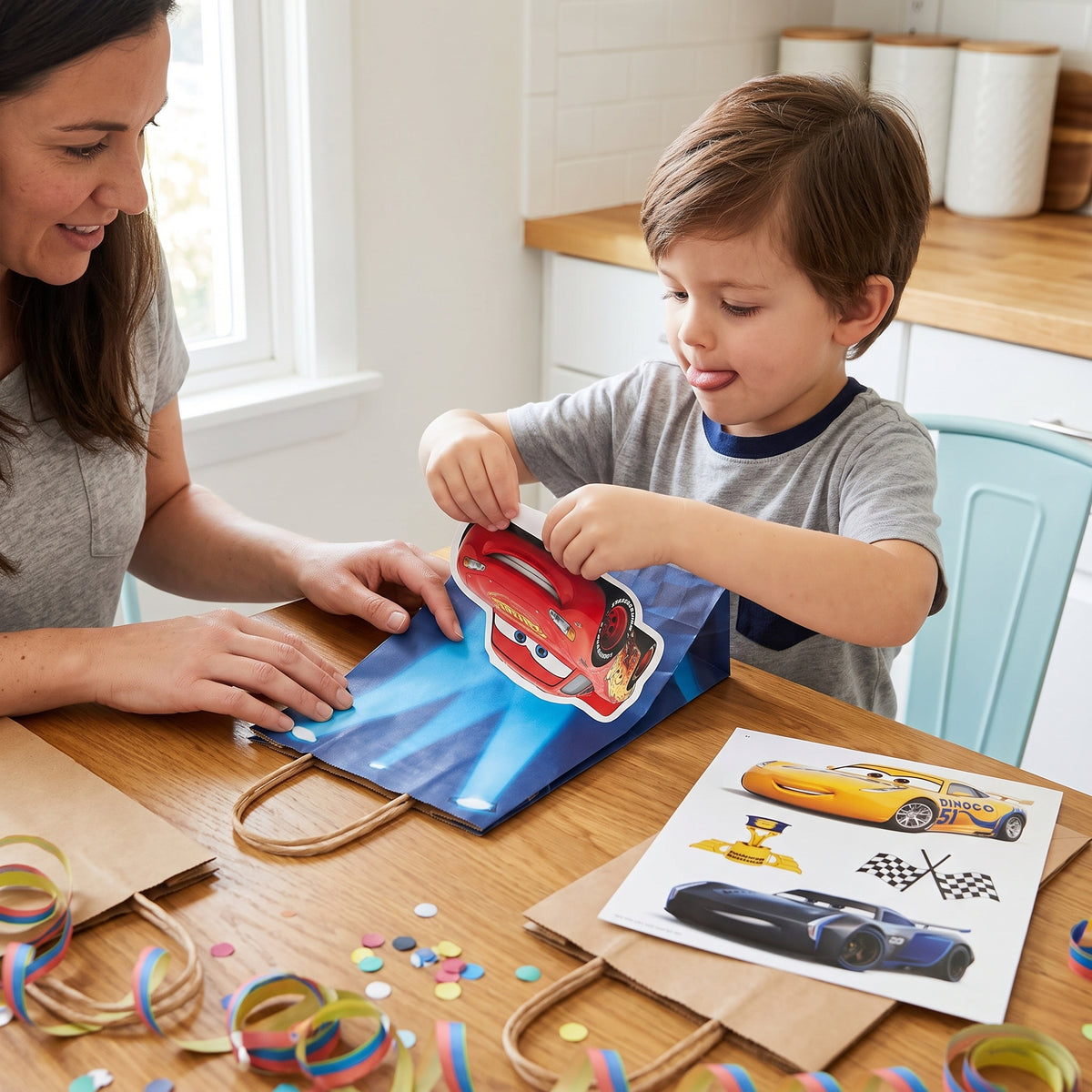 Disney Cars 3 Create Your Own Customizable Kraft Birthday Gift Bags