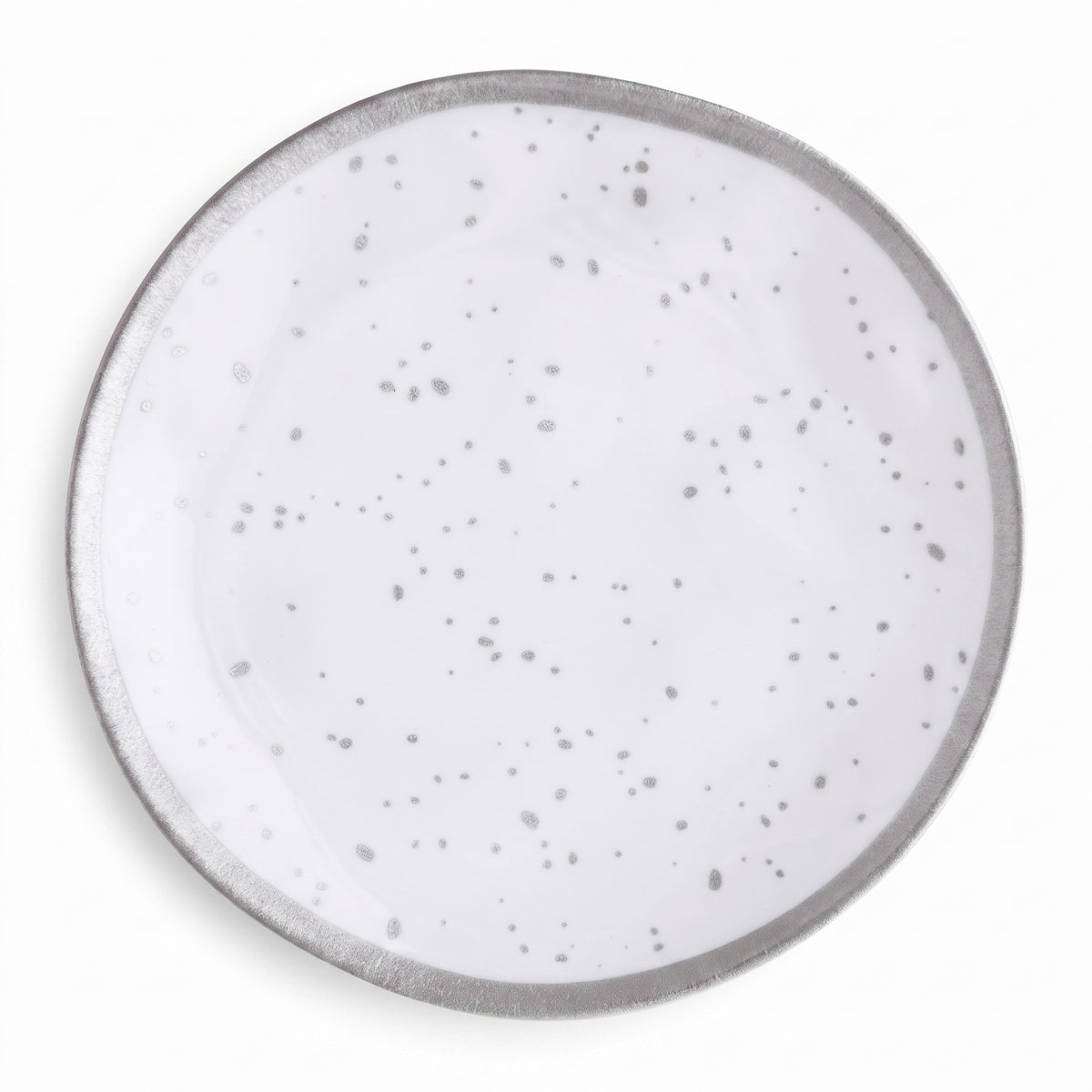 Elegant Silver Melamine Lunch Plate - 8.35"