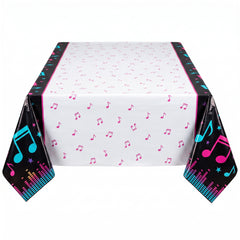 "Internet Famous" Music Theme Plastic Table Cover, 54x96 inches