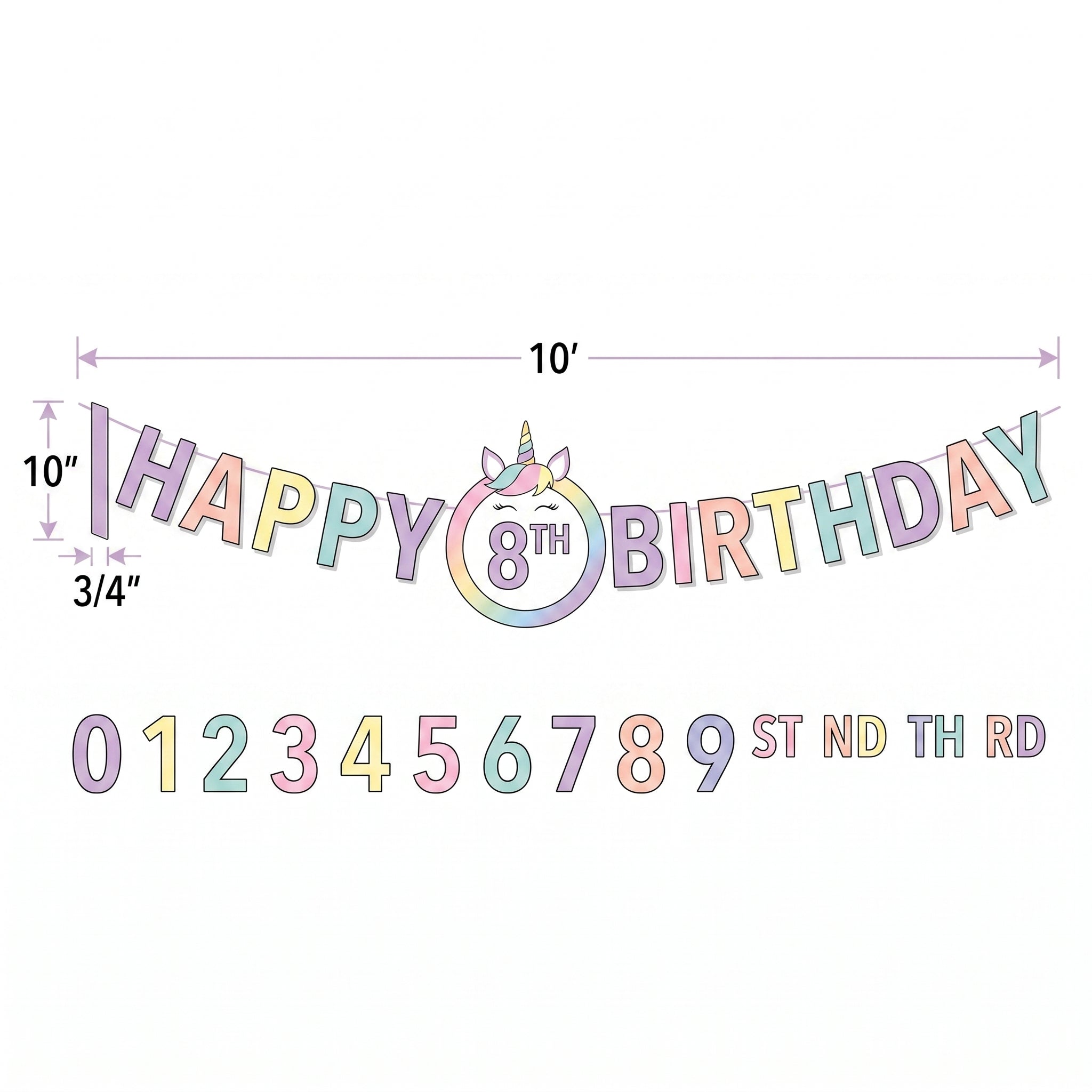 Enchanted Unicorn Add-An-Age Birthday Banner