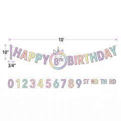 Enchanted Unicorn Add-An-Age Birthday Banner