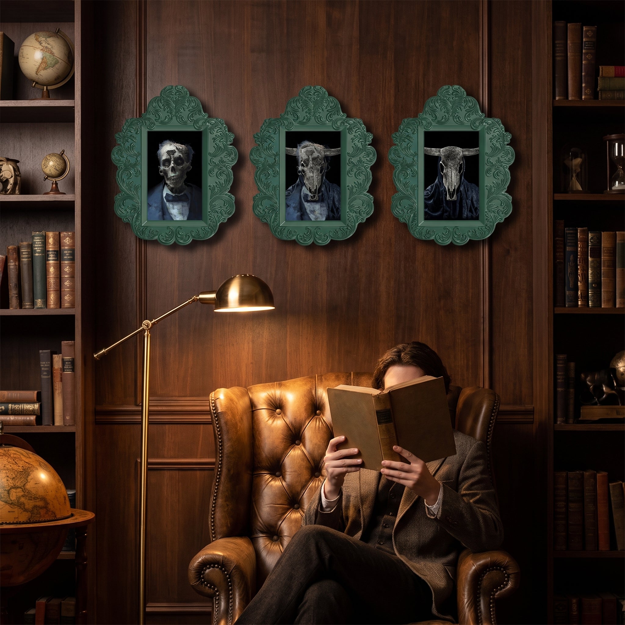 Dark Academia Skull Lenticular Wall Decor Set