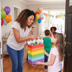 Rainbow Kraft Paper Gift Bags - 10 Count