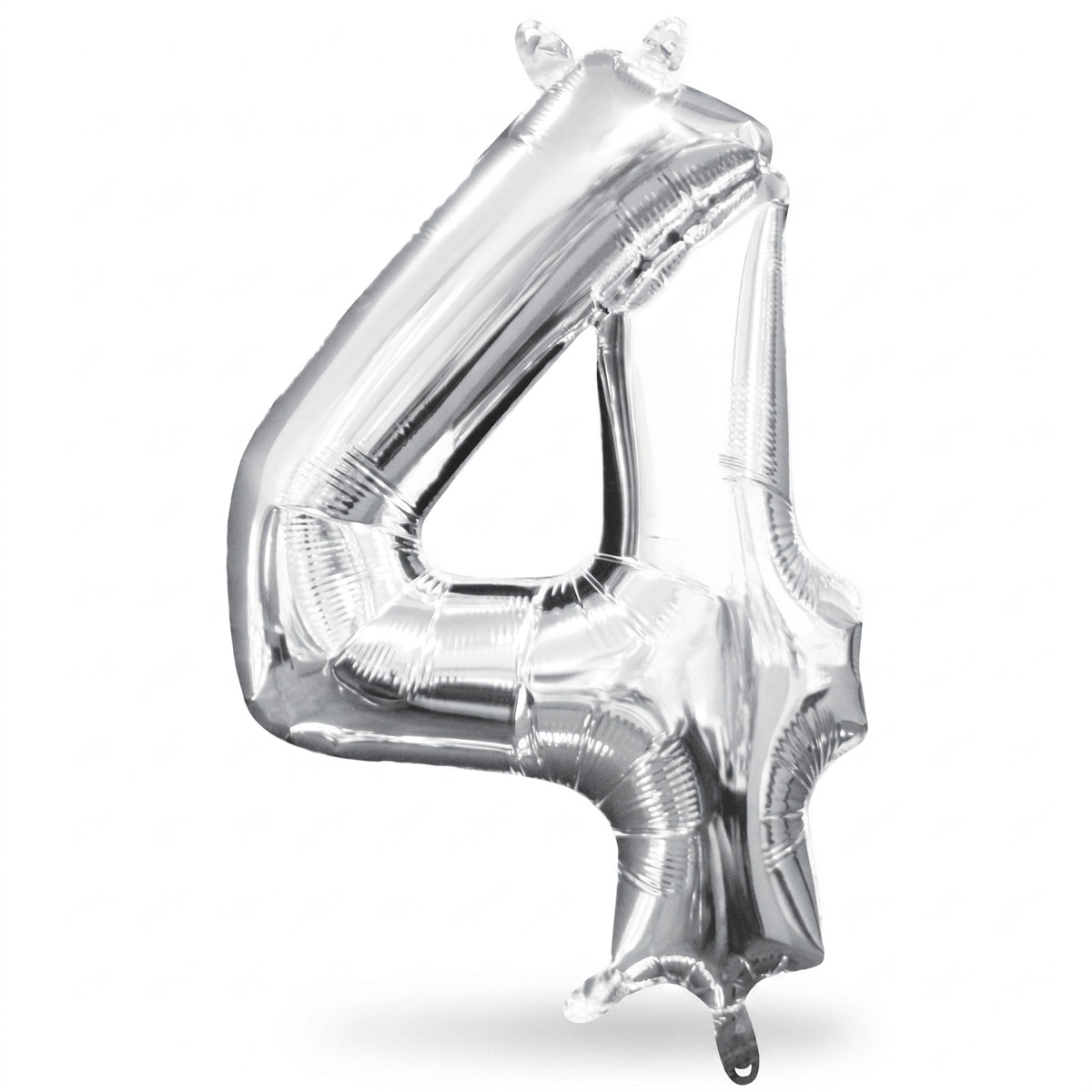 Silver Number 4 Foil Balloon