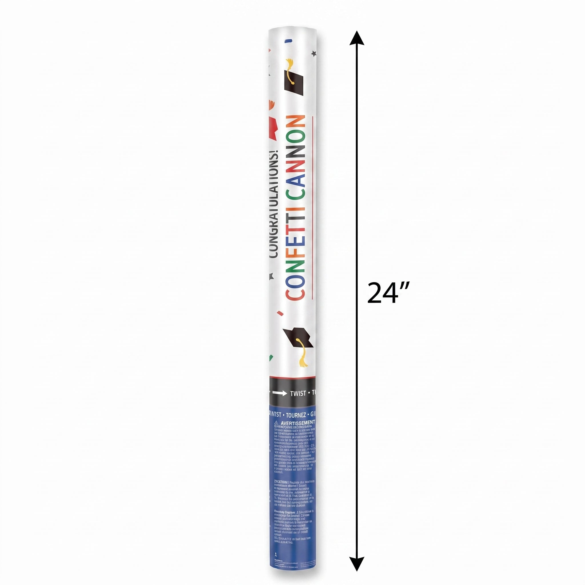 Giant Graduation Confetti Cannon Popper - Multicolor