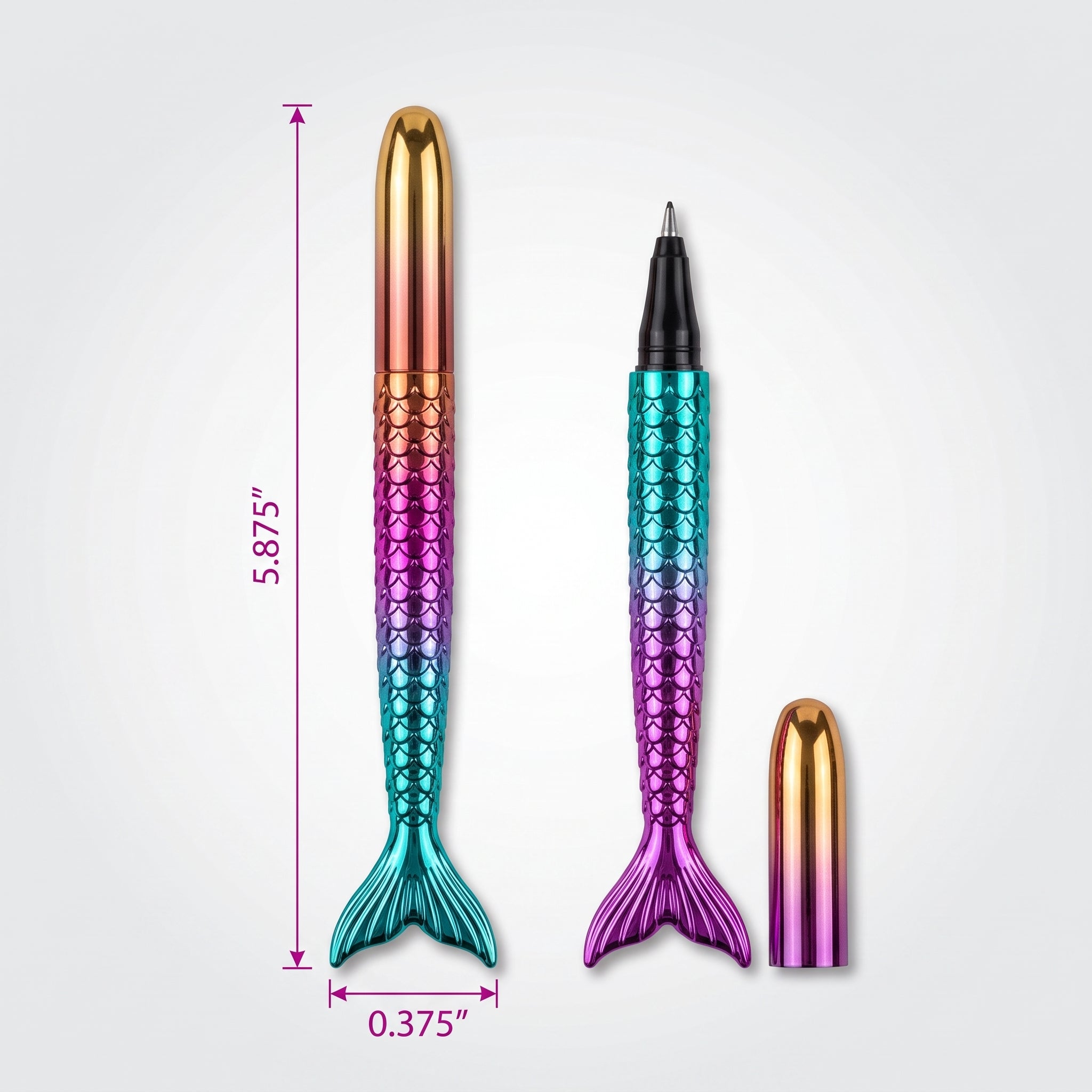 Shimmering Mermaid Tail Pens - Ombre 8-Pack Party Favors