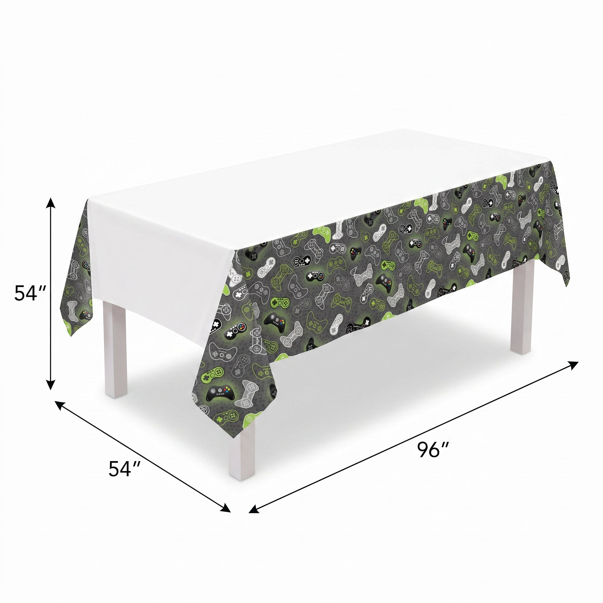Level Up Gaming Theme Plastic Table Cover for Kids Birthday Parties