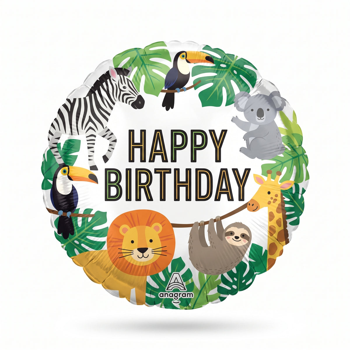 Jungle Safari "Get Wild" Birthday Foil Balloon
