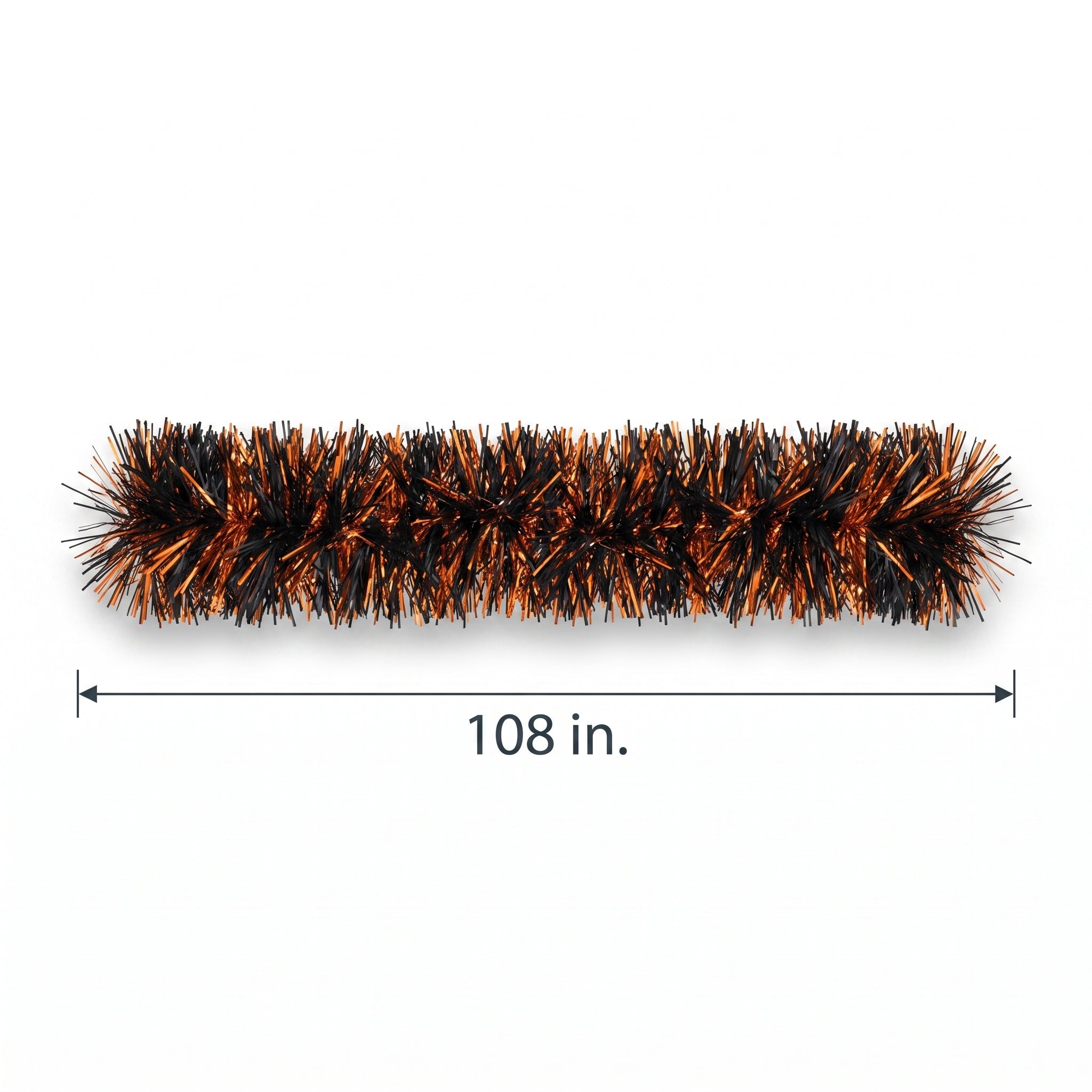 Black & Orange Halloween Tinsel Garland - 9ft