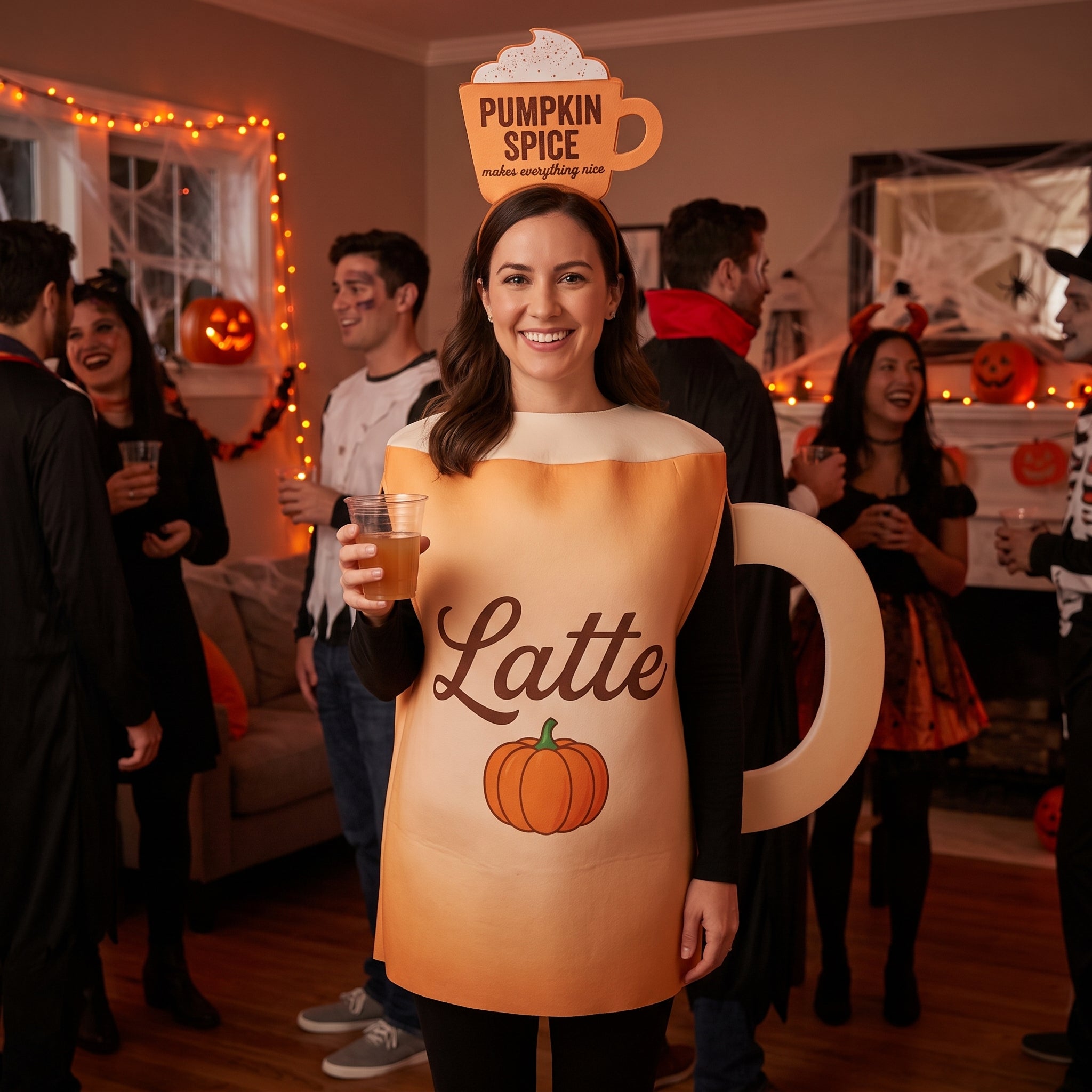 Men's Pumpkin Spice Latte Costume - Halloween Humor
