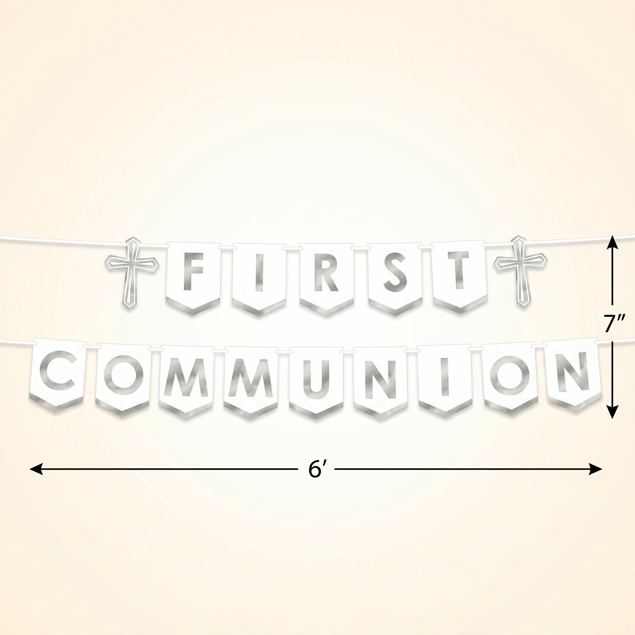 Elegant Silver First Communion Banner Set