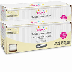 Vanilla Cream Plastic Table Cover Roll with Slide Cutter - 54" x 126 ft