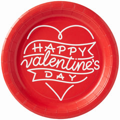 Happy Valentine's Day 8.5" Round Paper Plates