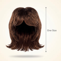 70s Heartthrob Brown Wig with Flipped Tips & Parted Bangs