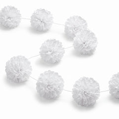 Elegant Fluffy White Garland for Weddings - 12 ft