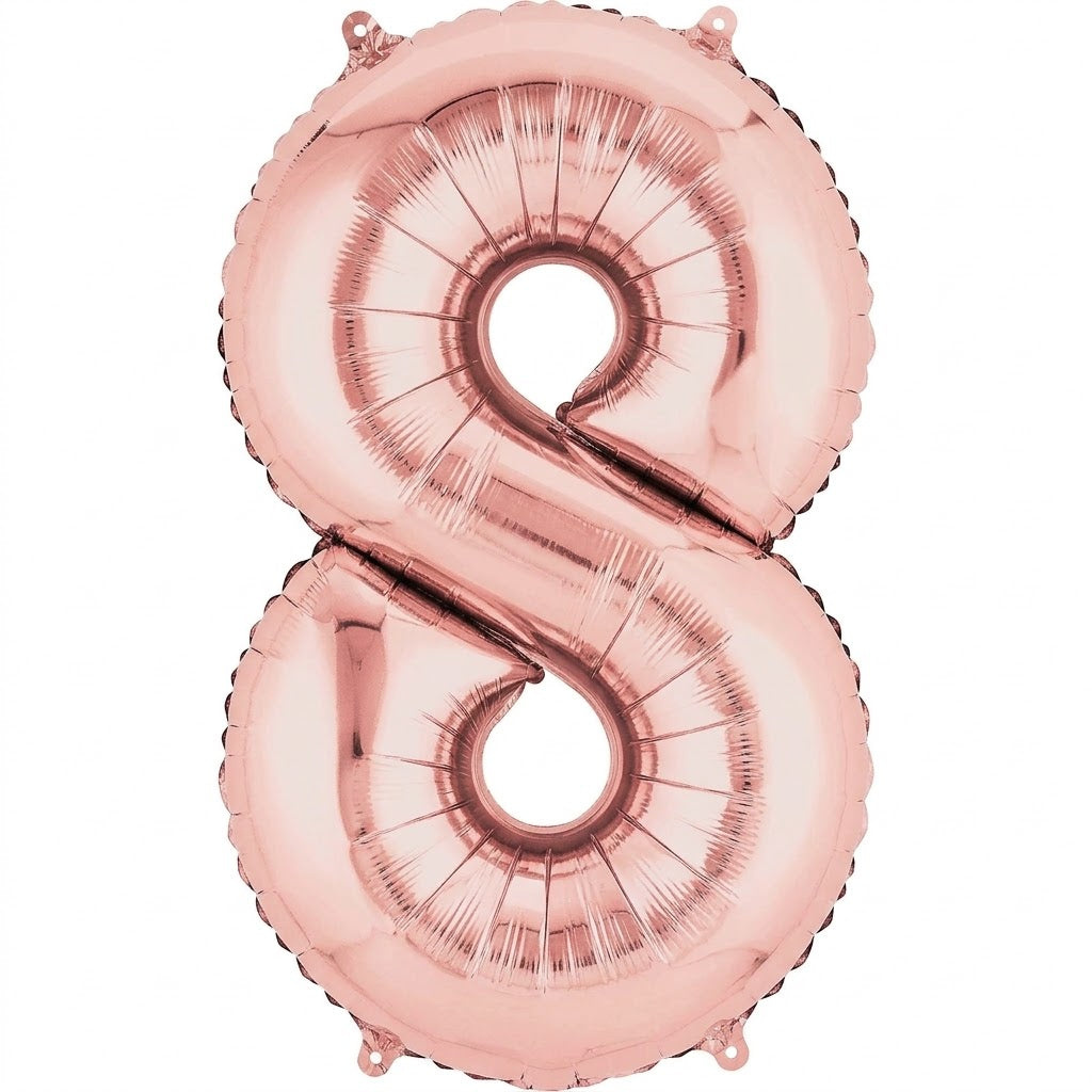 Rose Gold Number "8" SuperShape Foil Balloon | 34"