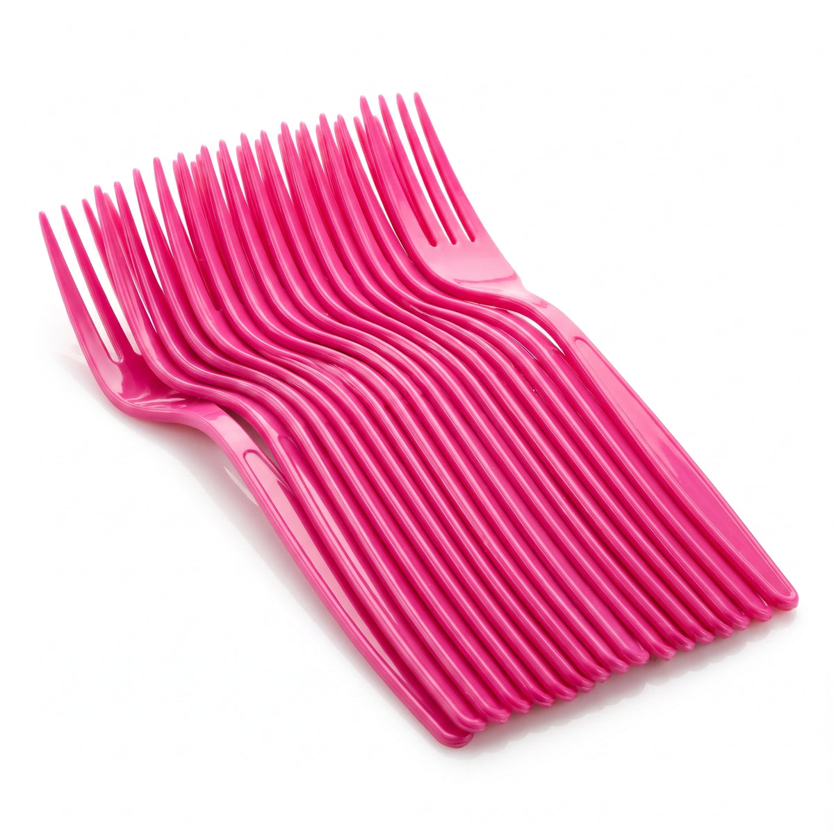 Bright Pink Plastic Forks - 7.5 In. | 20 Count