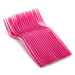Bright Pink Plastic Forks - 7.5 In. | 20 Count