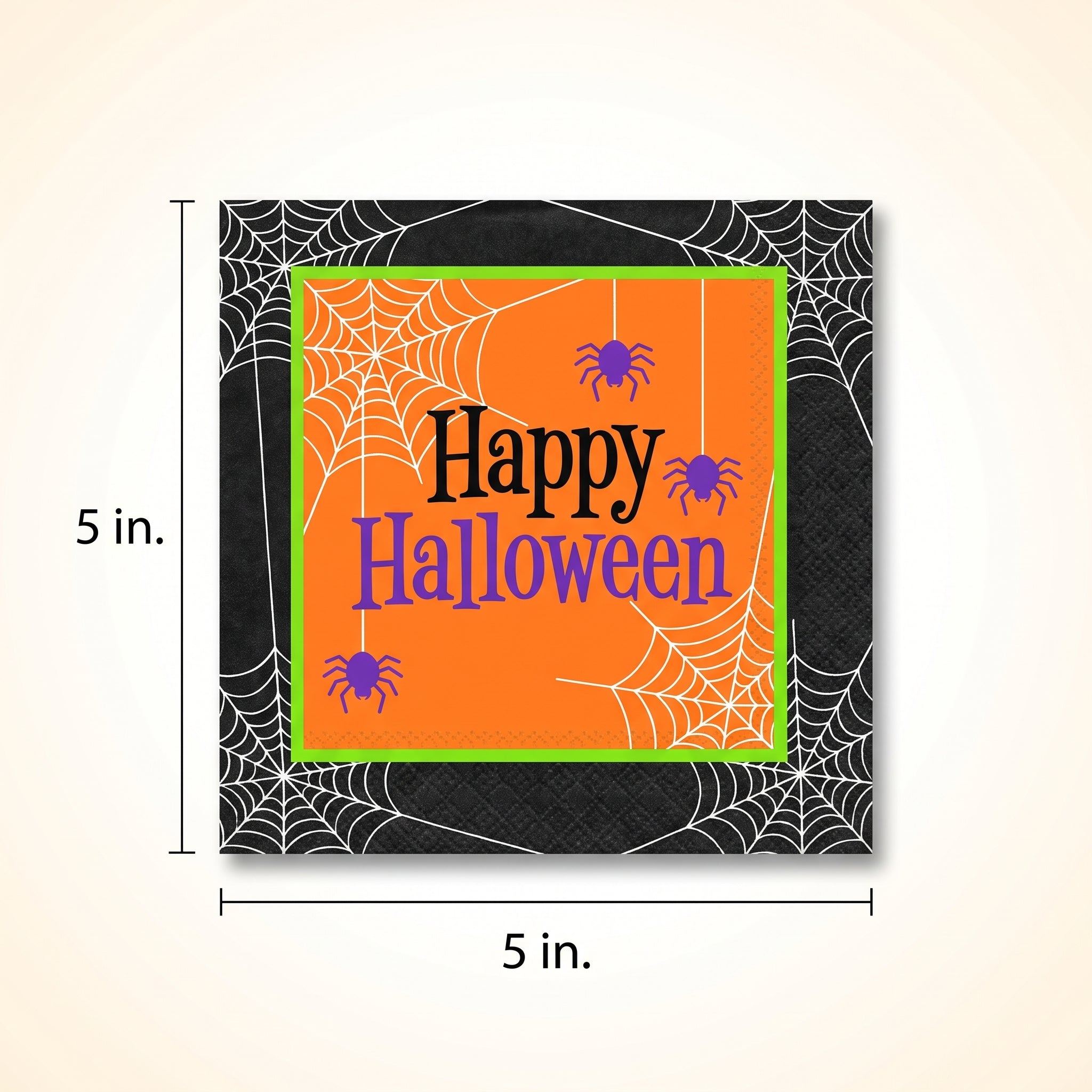 Spooky Halloween Spider Web Beverage Napkins - 5 In. X 5 In.